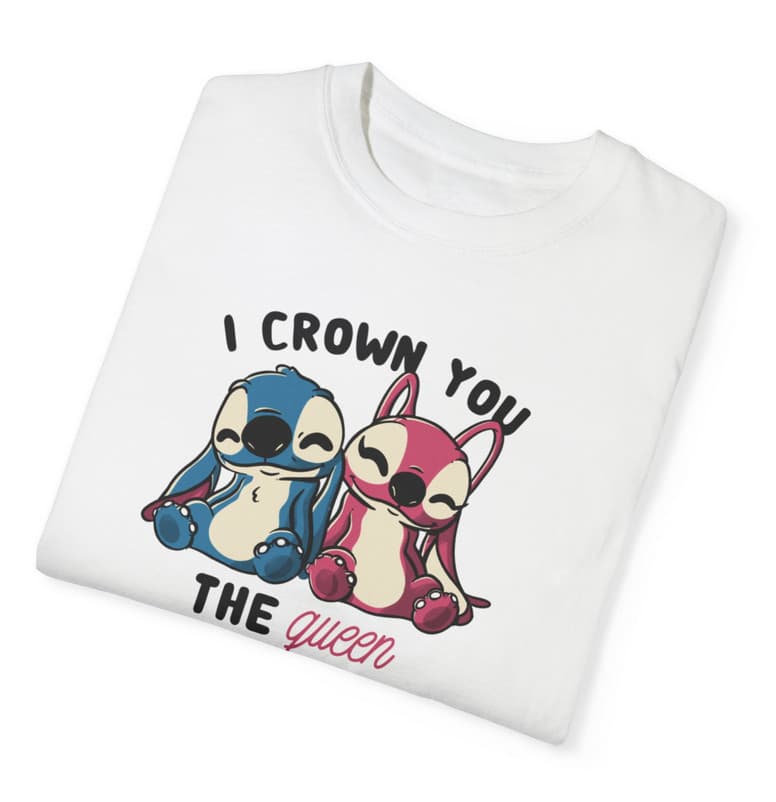 Tricou personalizat alb, copii/adulti, I crown you the queen, modal, diverse marimi 2