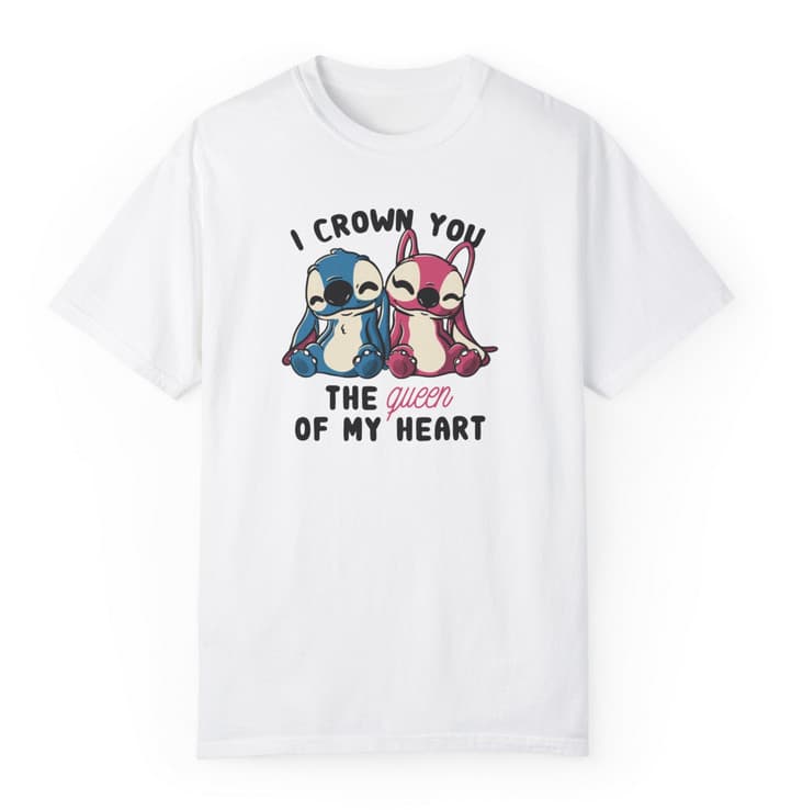 Tricou personalizat alb, copii/adulti, I crown you the queen, modal, diverse marimi 3