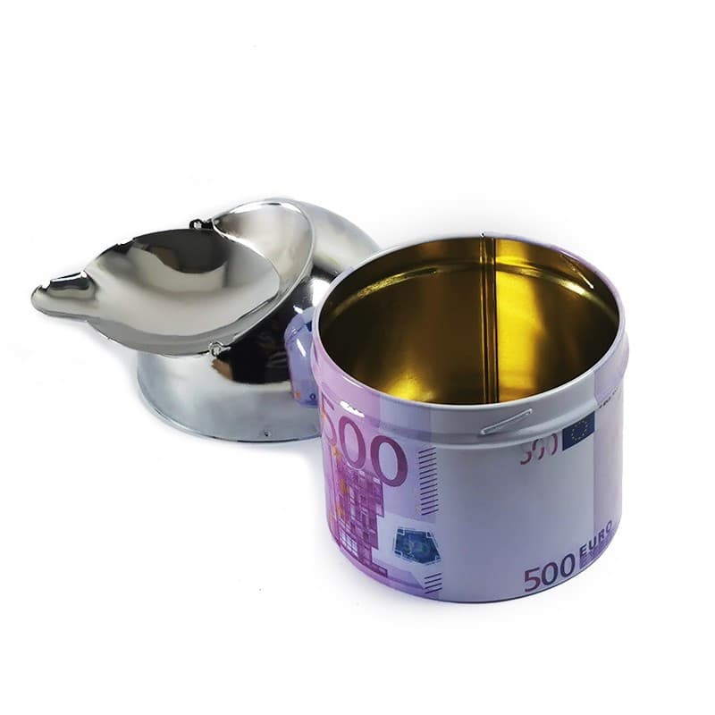 Scrumiera anti-vant, clapa rabatabila, metalica, model 50 euro 2