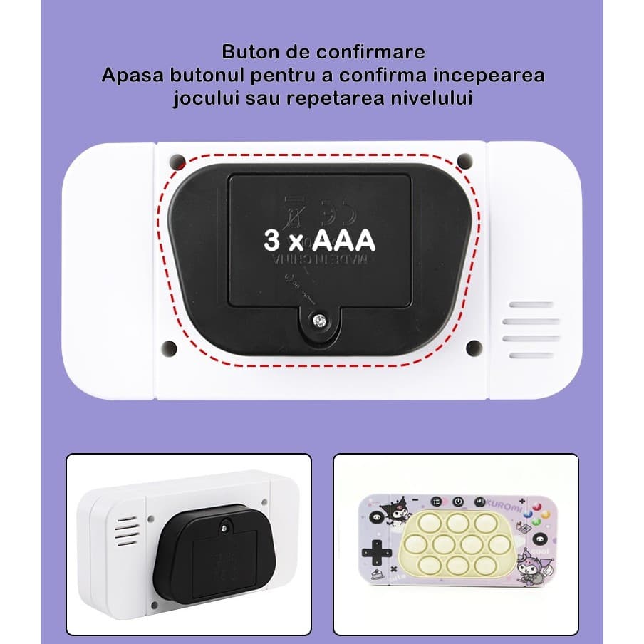 Jucarie interactiva Speed Push, joc de viteza apasare taste tip Pop-It, sunete si lumini, model elfi 4