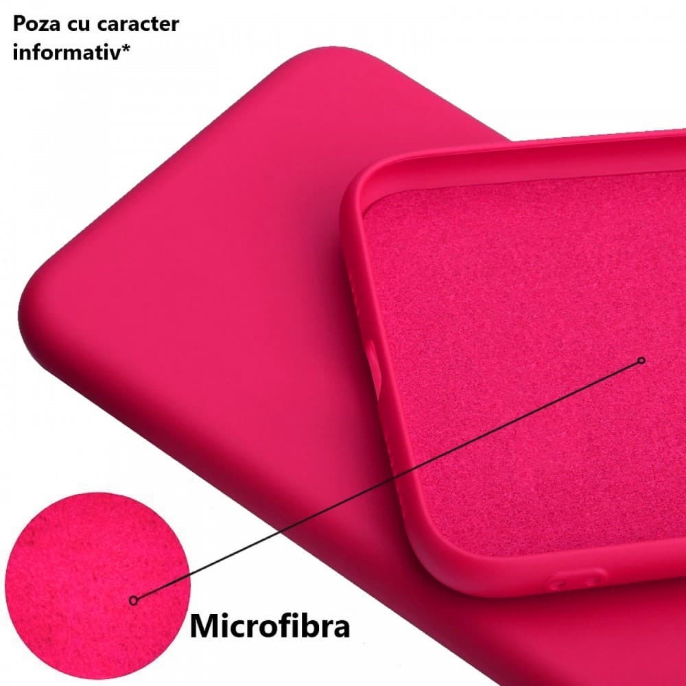 Husa Samsung Galaxy A12 Luxury Silicone, catifea in interior, roz fucsia 2