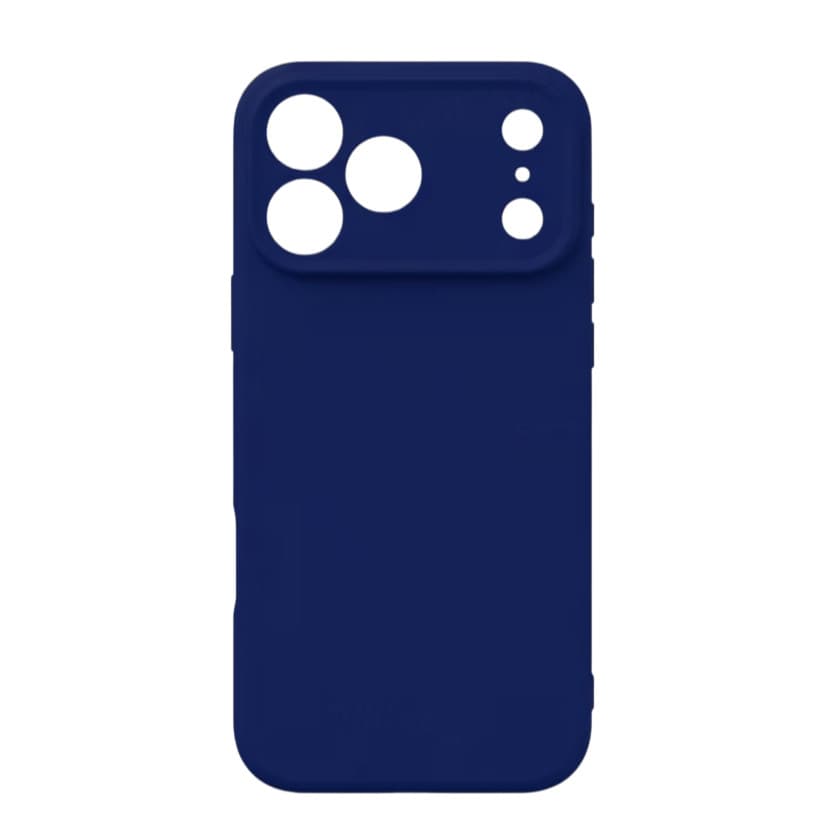Husa Apple iPhone 17 Pro Max, Luxury Silicone, protectie camera, catifea in interior, albastru inchis 2