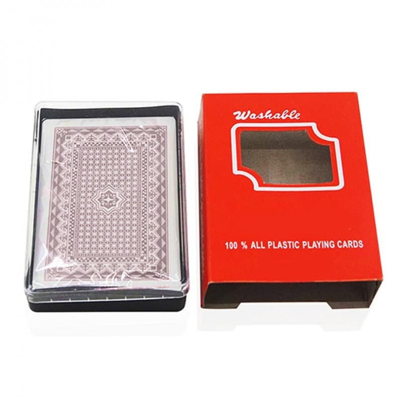 Pachet carti de joc clasice din plastic LUCKROYAL, cutie de plastic inclusa, spate rosu 4