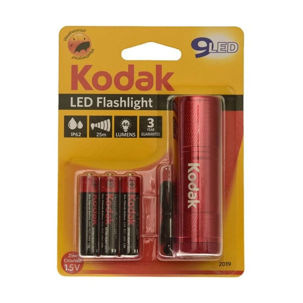 Lanterna Kodak 9 LED-uri, 46 lumeni, carcasa metalica, baterii incluse, rosie 2