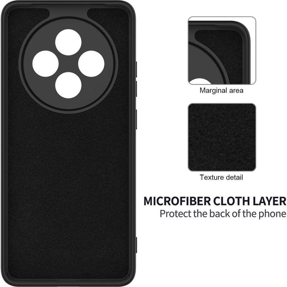 Husa protectie Oppo Reno 12F 5G, Luxury Silicone, catifea in interior, protectie camere, neagra 2