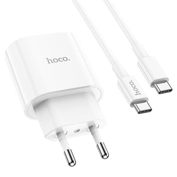 Incarcator casa Hoco C94A, 1 x USB-C PD 20W/3A, cablu Type-C inclus, incarcare rapida, albe 2