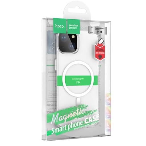 Husa protectie Apple iPhone 14, Hoco Premium Magsafe TPU, ShockProof, incarcare magsafe, transparenta 5