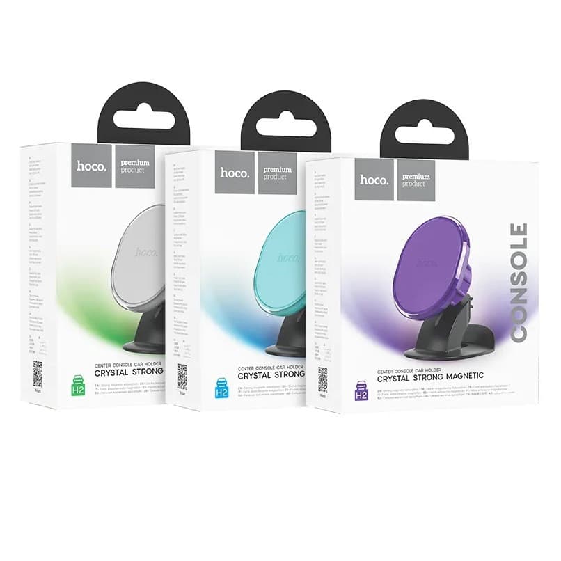 Suport auto magnetic Hoco H2, rotire la 360 de grade, negru/turcoaz 4