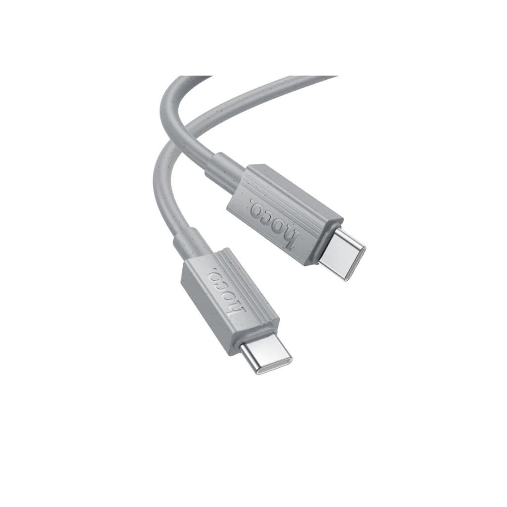 Cablu de date si incarcare Hoco X107, Type-C to Type-C, PD60W, QC3.0, 3A, 1 m, incarcare rapida, gri 2