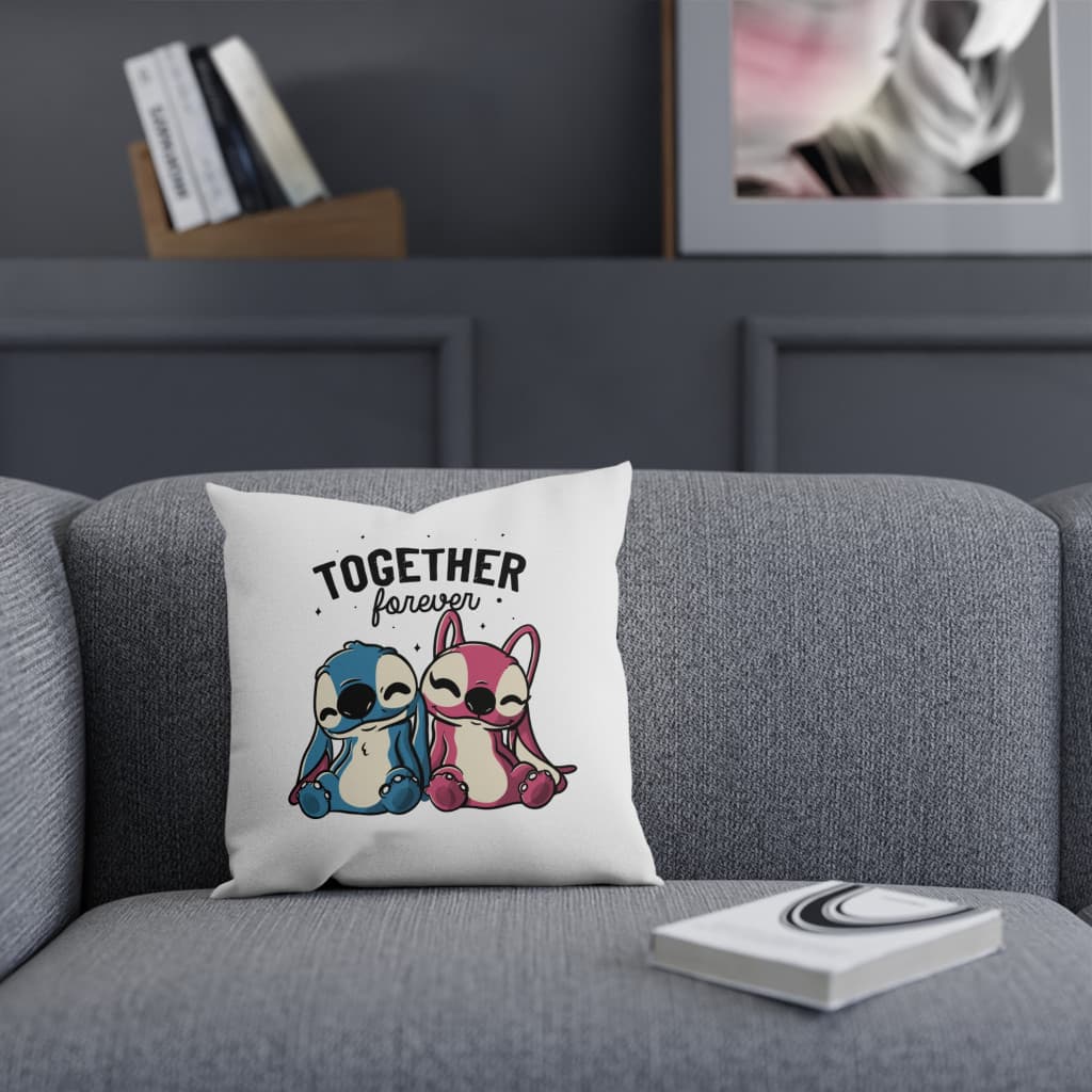 Perna decorativa personalizata, 40 x 40 cm, alba, mata, husa detasabila, model 4 4