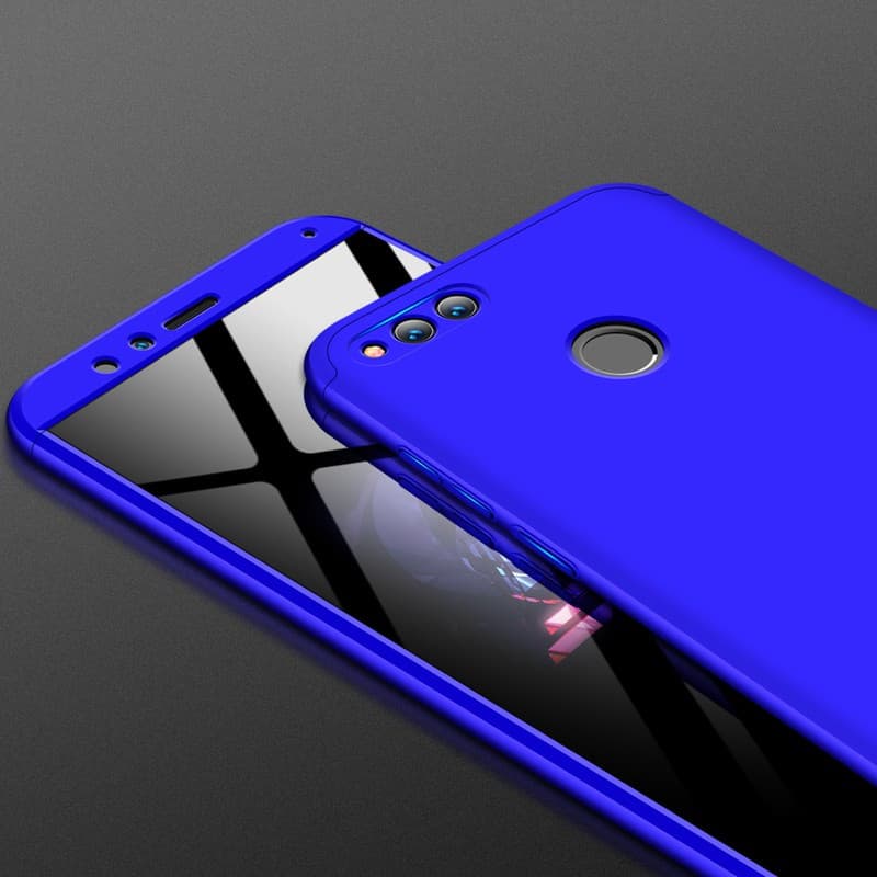 Husa Full cover GKK (fata + spate) pentru Huawei Honor 7X, albastra 2