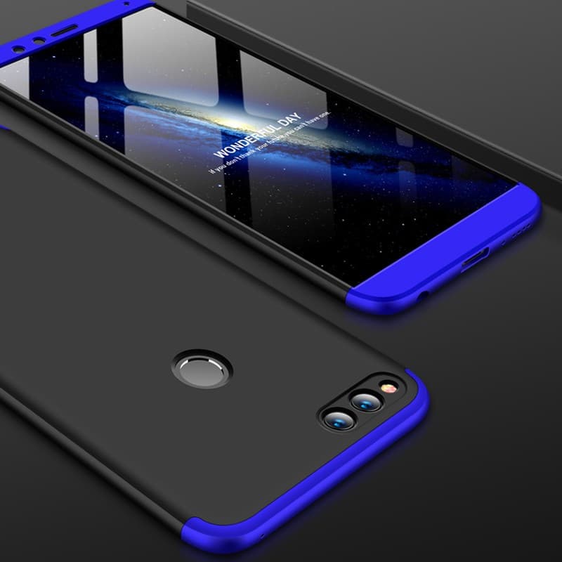 Husa Full cover GKK (fata + spate) pentru Huawei Honor 7X, albastra 3