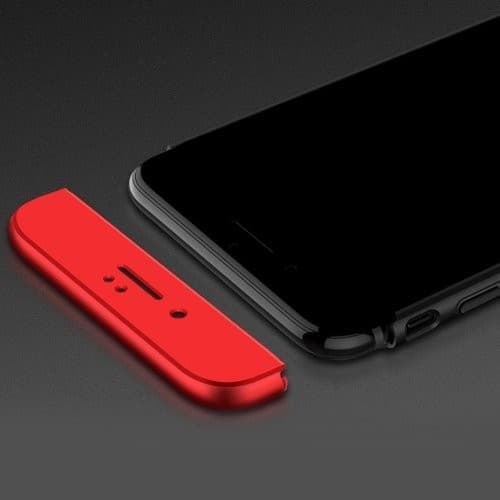 Husa Full cover GKK (fata + spate) pentru Xiaomi Mi8 SE, negru cu rosu 2