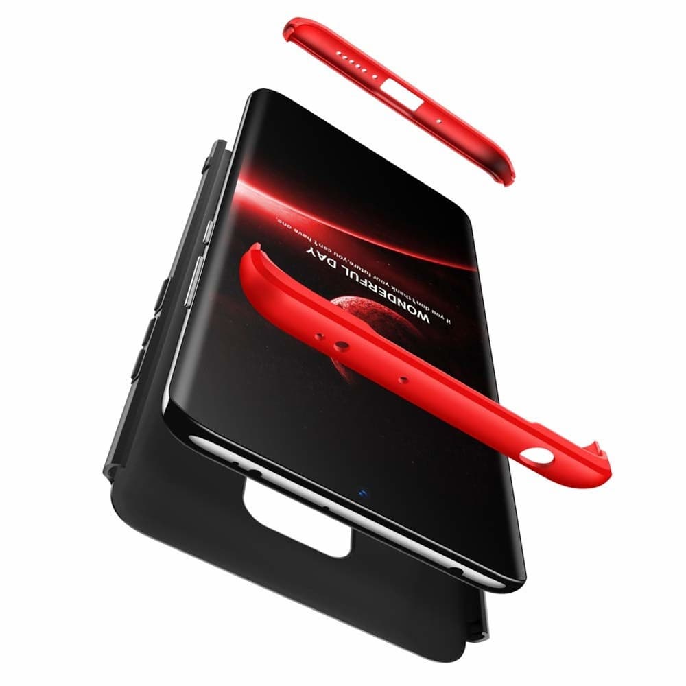 Husa Full cover GKK (fata + spate) pentru Huawei Mate 20, neagra/rosie 5