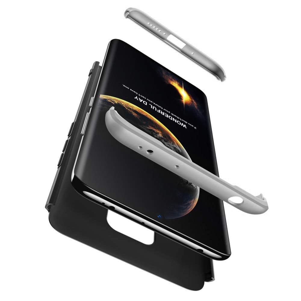 Husa Full cover GKK (fata + spate) pentru Huawei Mate 20, neagra/argintie 5