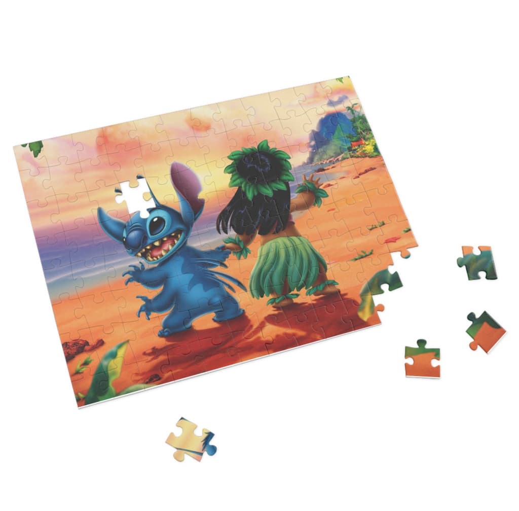 Puzzle 80 piese, 20 x 15 cm, personaje Lilo and Stitch, model 6 2
