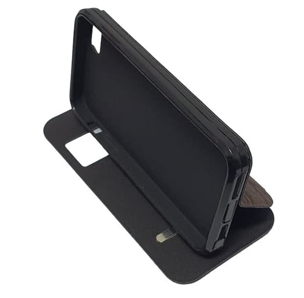Husă protectie Apple Iphone 5/5S/SE, Tiger Case, tip carte, fereastra notificari, maro wenge 4