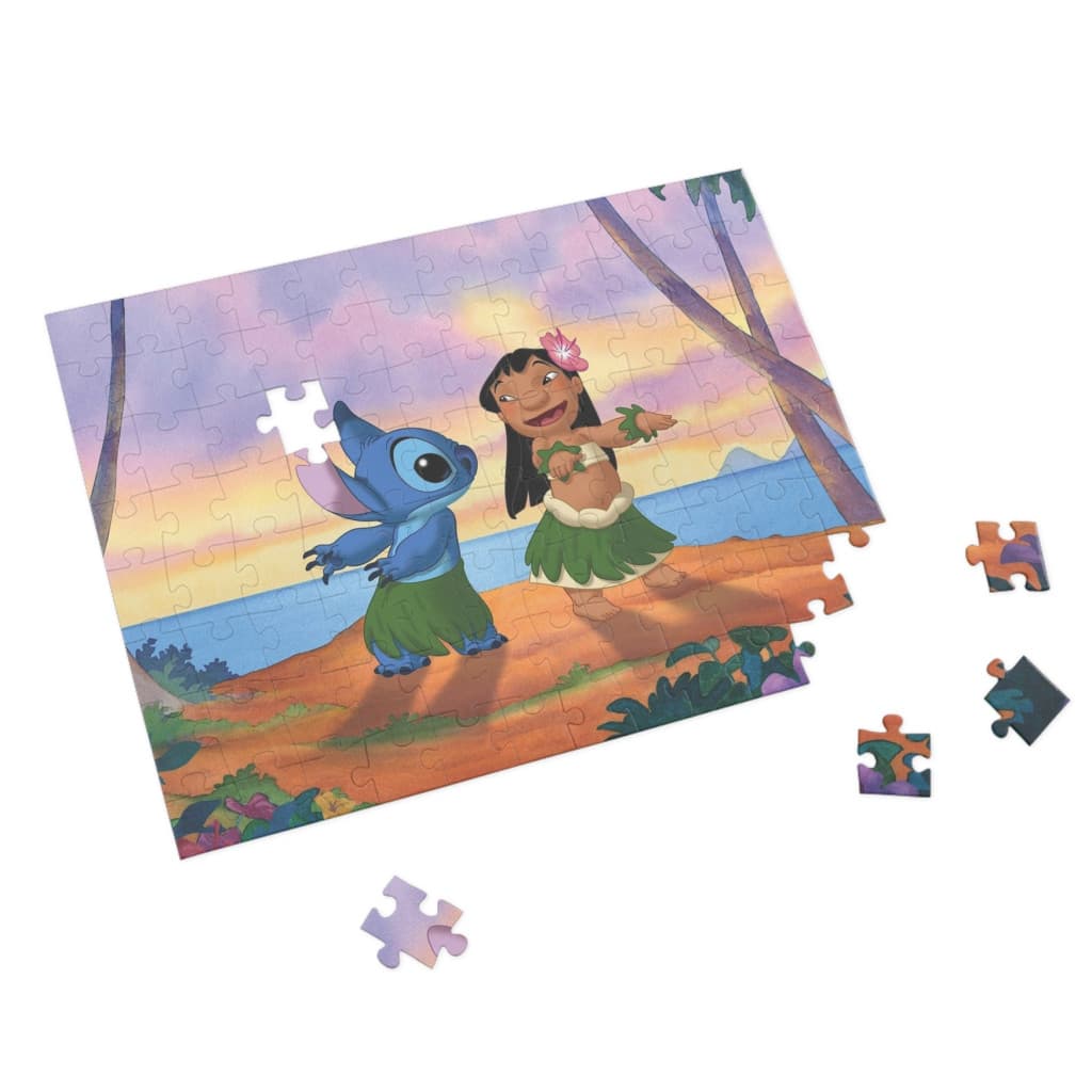 Puzzle 80 piese, 20 x 15 cm, personaje Lilo and Stitch, model 5 2