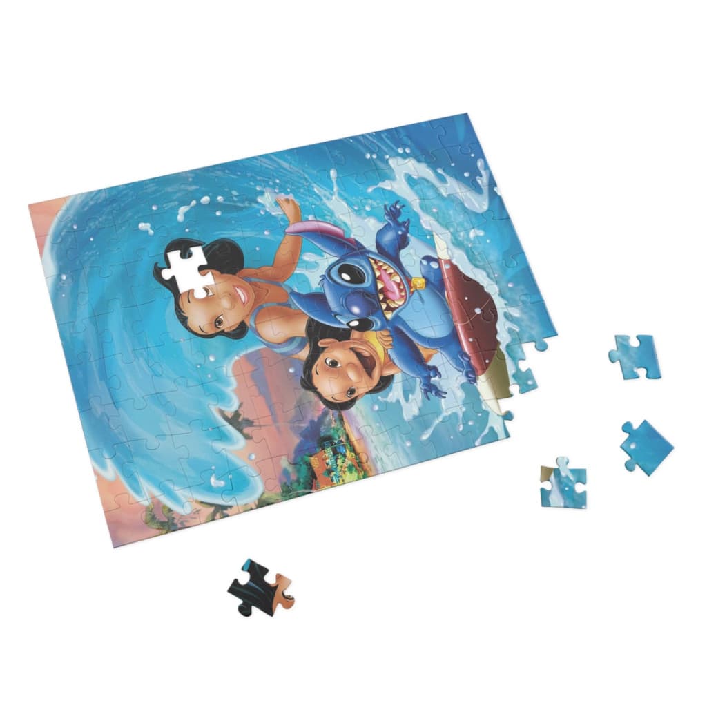 Puzzle 80 piese, 20 x 15 cm, personaje Lilo and Stitch, model 3 2