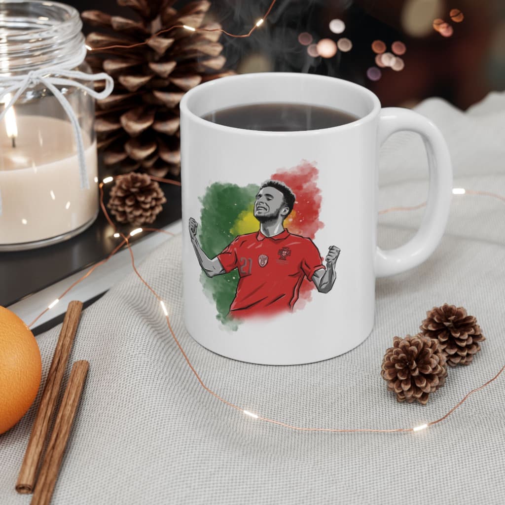 Cana ceramica personalizata, design Portugalia 2024, 330 ml, alba 2