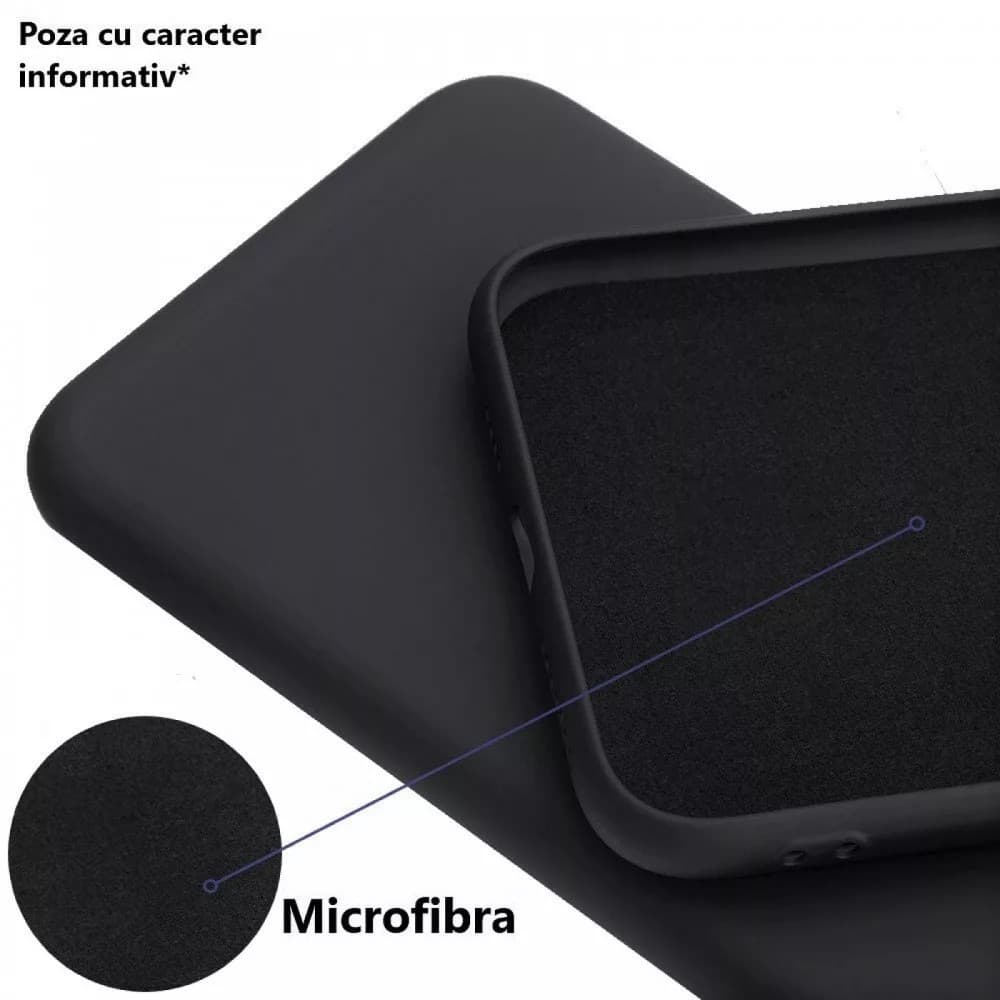 Husa Samsung Galaxy A03s / A02s, Luxury Silicone, catifea in interior, protectie camere, neagra 2