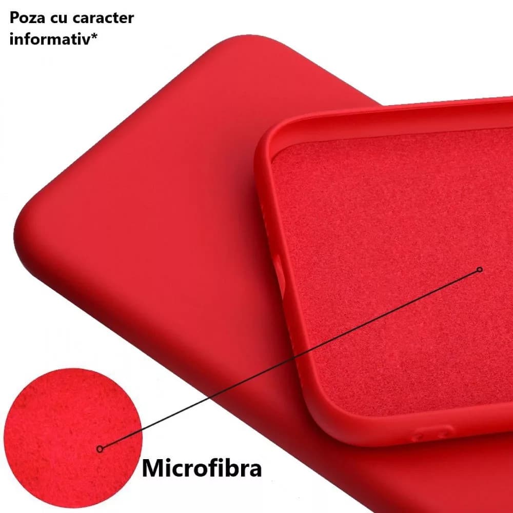 Husa Apple iPhone 12 Pro Luxury Silicone, catifea in interior, protectie camere, rosu 2
