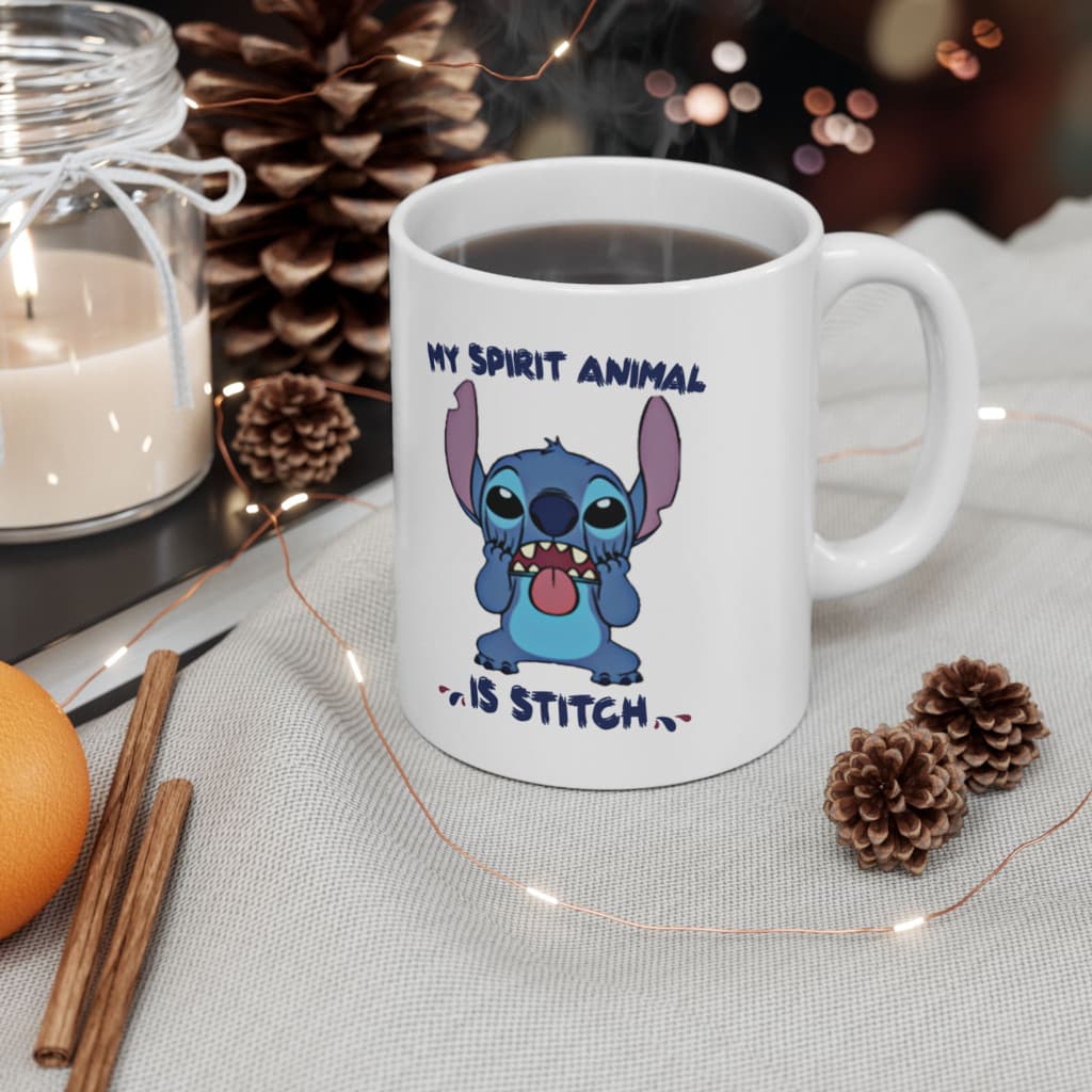 Cana ceramica personalizata, design My spirit animal, 330 ml, alba 3
