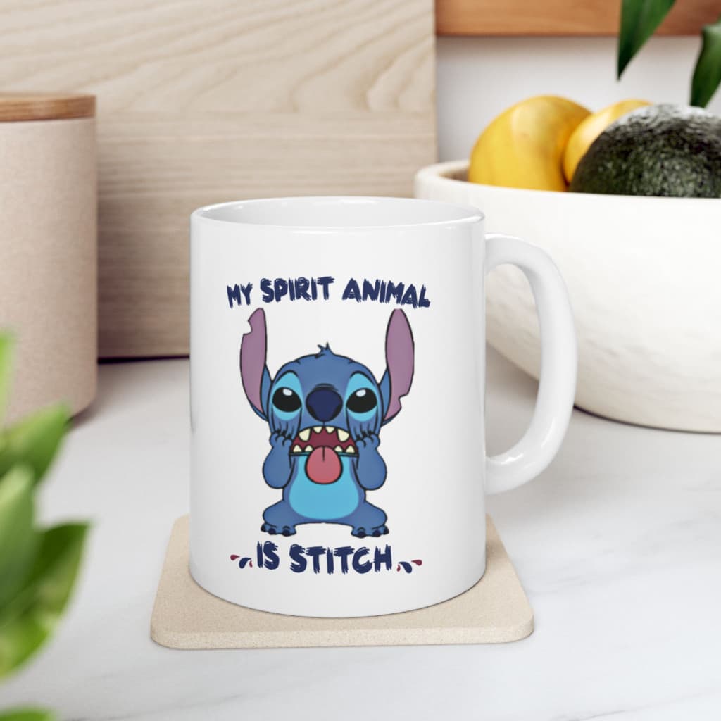 Cana ceramica personalizata, design My spirit animal, 330 ml, alba 4