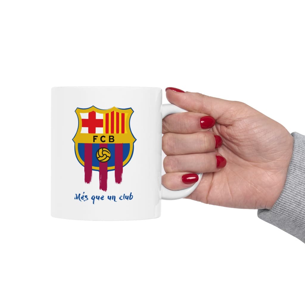 Cana ceramica personalizata, design FCB, 330 ml, alba 5