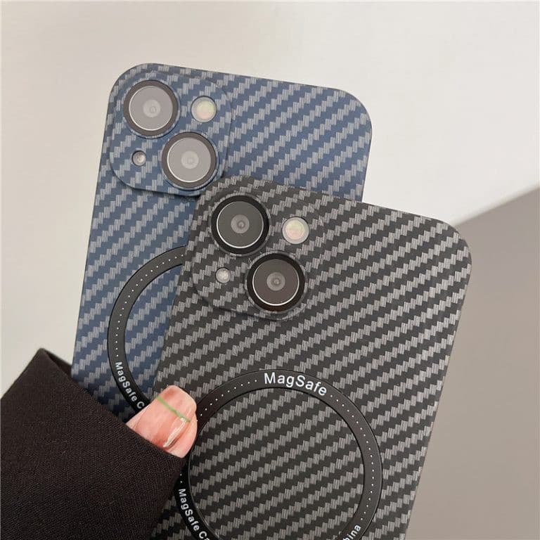 Husa Apple iPhone 11 Pro, iPefet Carbon, textura kevlar, Magsafe, negru/rosu 4