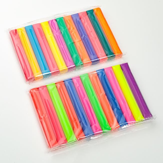 Set plastilina Smile Kids, 24 culori neon, 500 grame 2