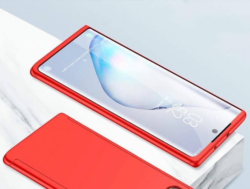 Husă Full Cover 360° pentru Xiaomi Redmi Note 9S (față + spate + sticlă), rosie 2