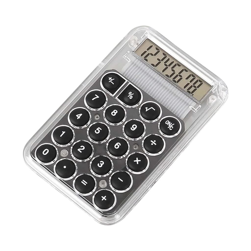 Mini calculator de birou Karuida KK-506,  8 caractere, carcasa transparenta, butoane negre 3
