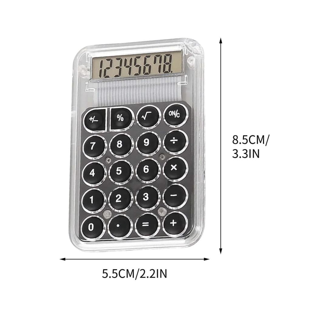 Mini calculator de birou Karuida KK-506,  8 caractere, carcasa transparenta, butoane negre 4