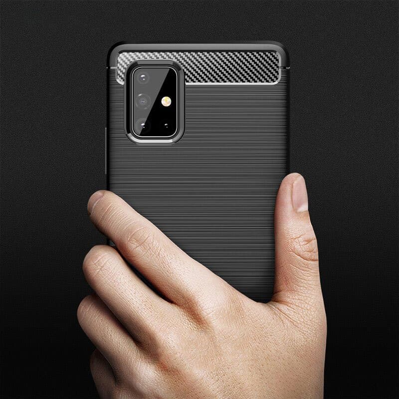 Husa de protectie Carbon Stripe pentru Samsung Galaxy M51, silicon moale, negru 5