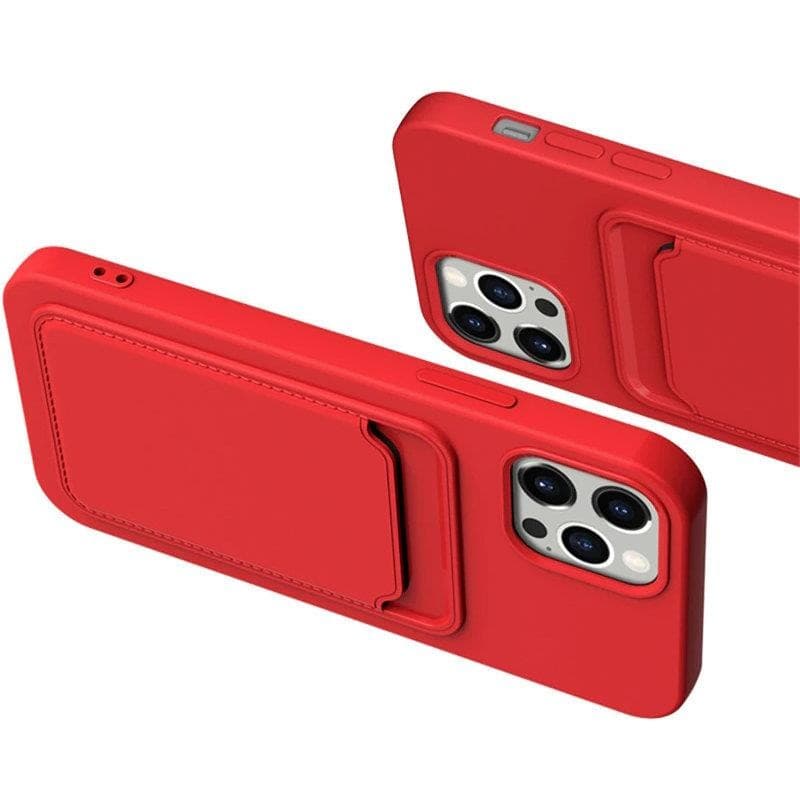 Husa protectie Card Case pentru Apple iPhone 12 Pro, buzunar pentru carduri/cartele, roz pal 2