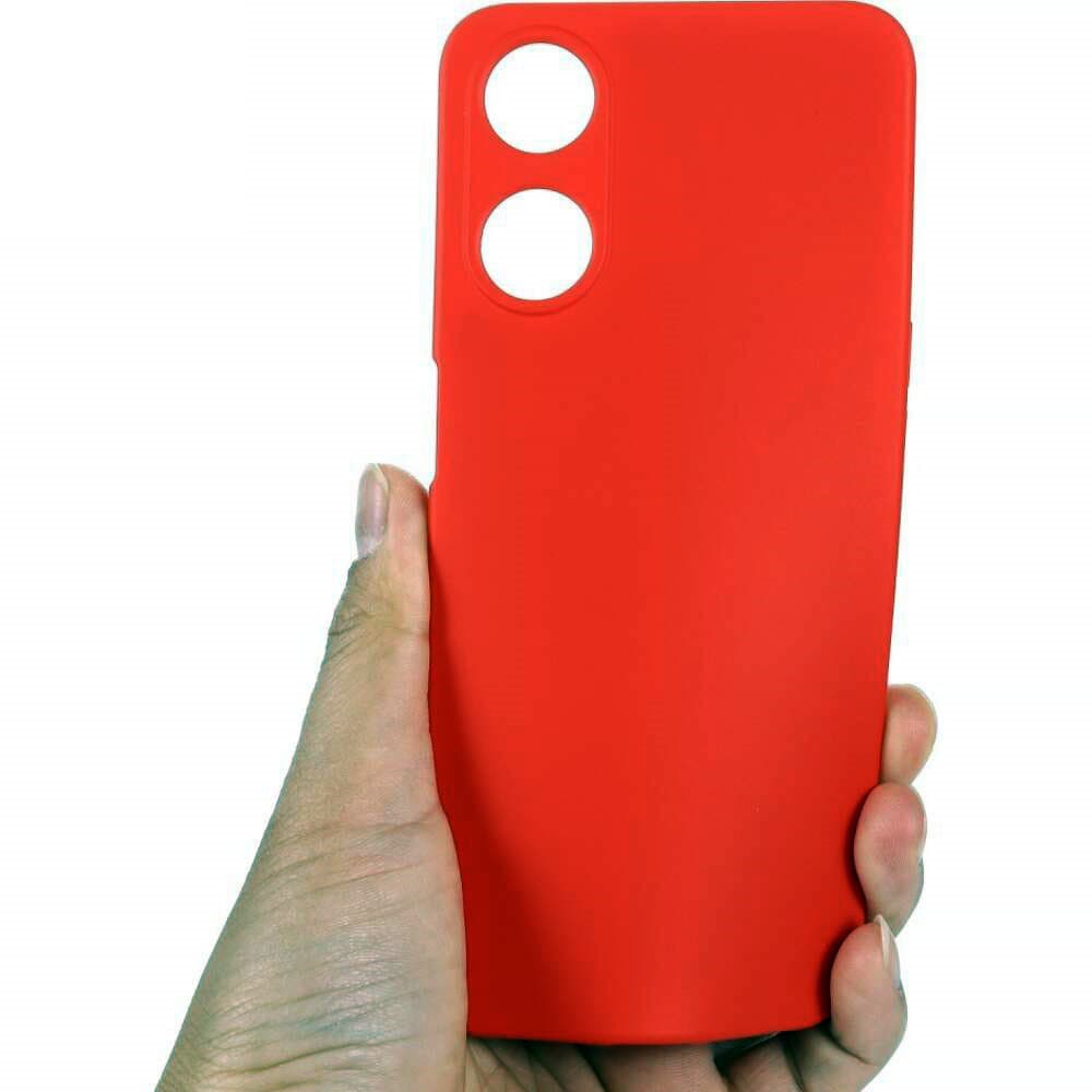 Husa protectie Oppo A78 5G, Luxury Silicone, catifea in interior, protectie camere, rosie 2