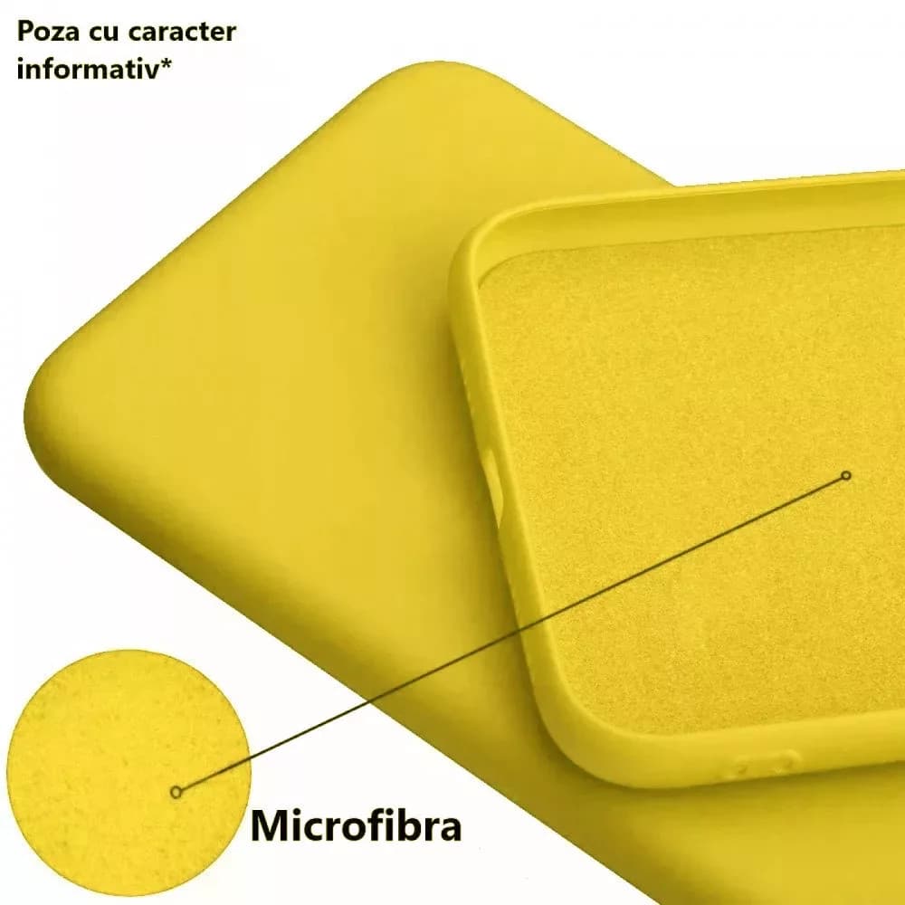 Husa Samsung Galaxy A03s / A02s, Luxury Silicone, catifea in interior, protectie camere, galbena 2