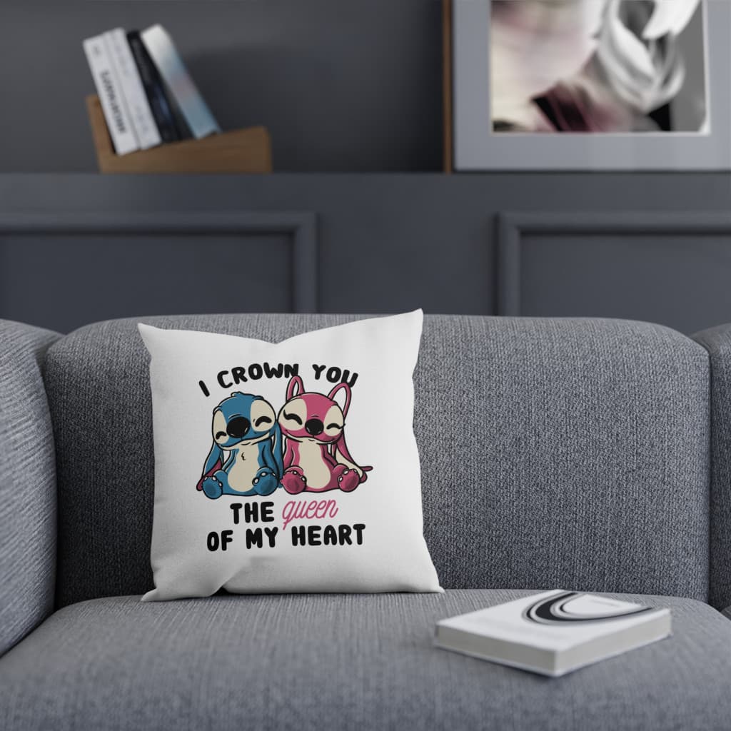 Perna decorativa personalizata, 40 x 40 cm, alba, mata, husa detasabila, model 3 4