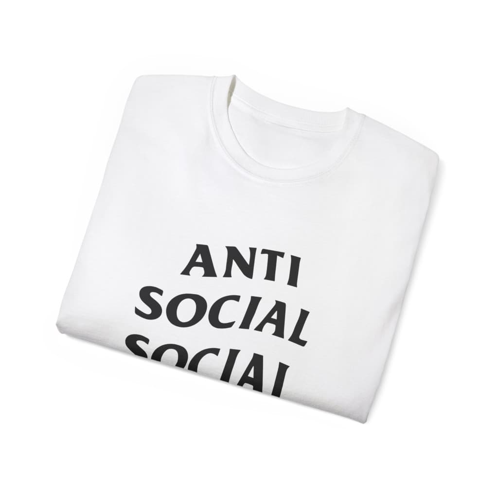 Tricou personalizat alb, copii/adulti, design Anti Social Social Club, modal, diverse marimi 3