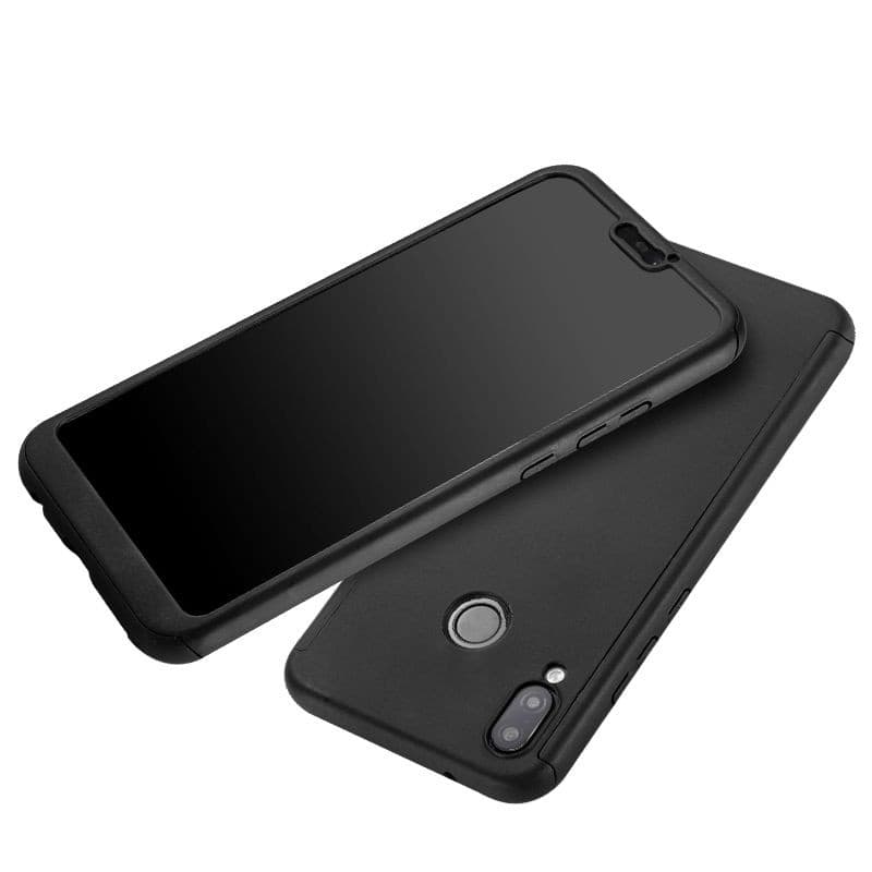 Husă Full Cover 360° pentru Huawei P20 Lite (față + spate + sticlă), neagră 3
