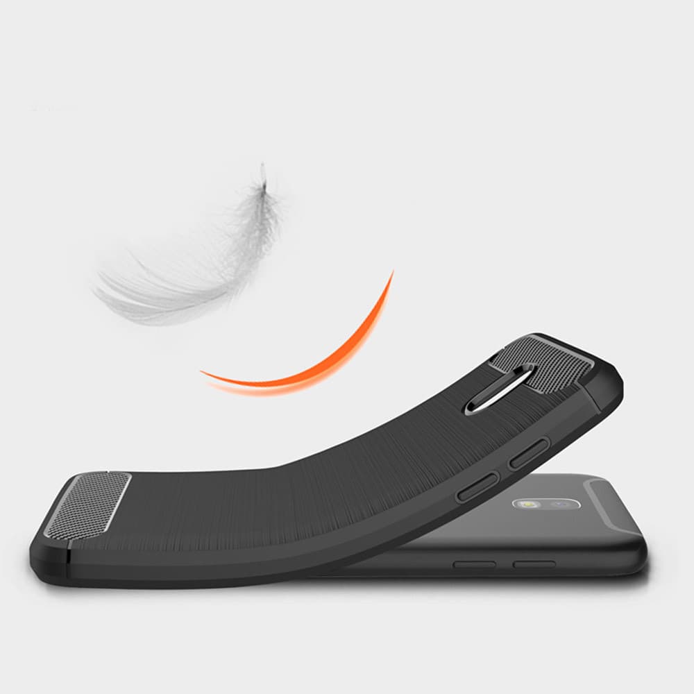 Husa de protectie Carbon Stripe pentru Huawei Mate 10 Lite, silicon moale, negru 2