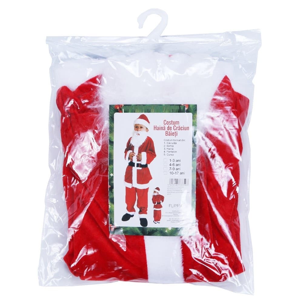 Costum Mos Craciun pentru baieti, 10-12 ani, 5 piese, catifea 2