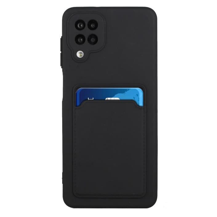 Husa protectie Card Case pentru Samsung Galaxy A12, buzunar pentru carduri/cartele, neagra 2