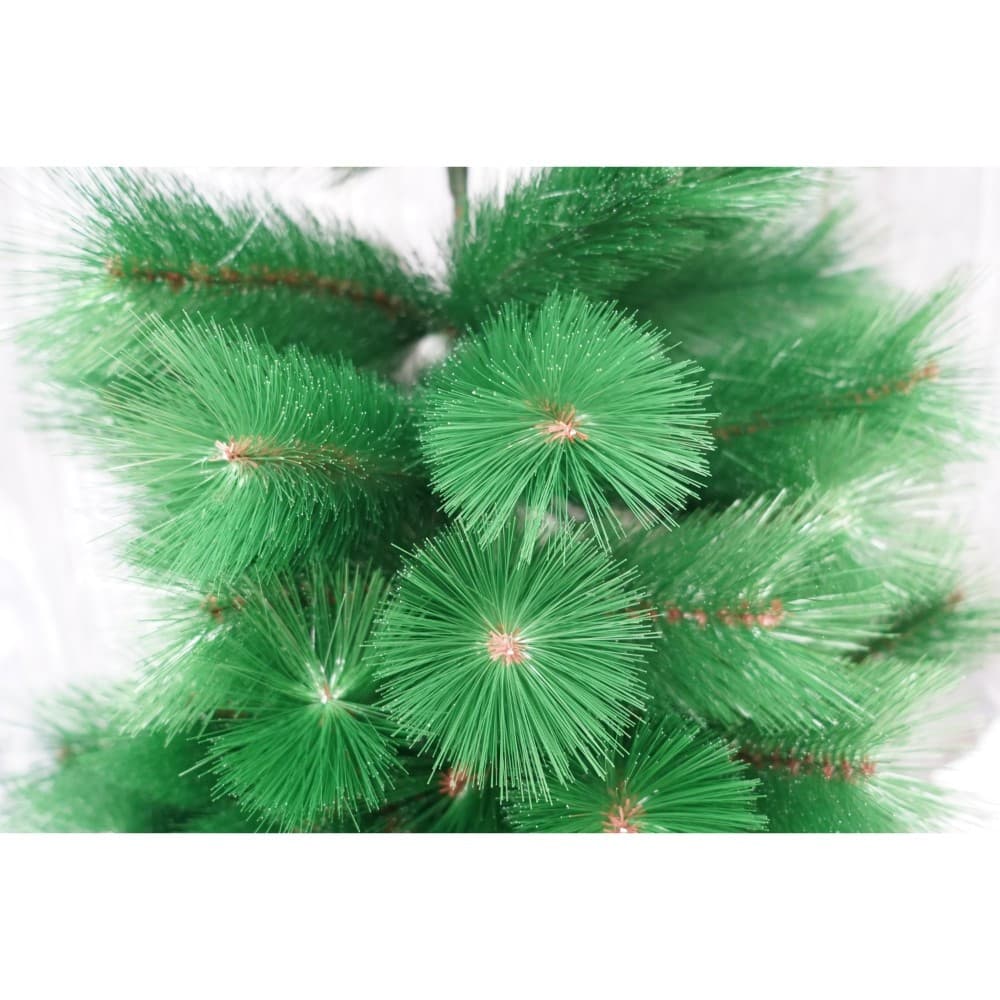 Brad artificial de Craciun tip pin, clasic, inaltime 120 cm, pentru interior/exterior, verde, suport de plastic inclus 3