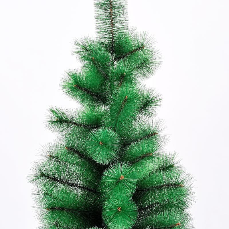 Brad artificial de Craciun tip pin, clasic, inaltime 120 cm, pentru interior/exterior, verde, suport de plastic inclus 4