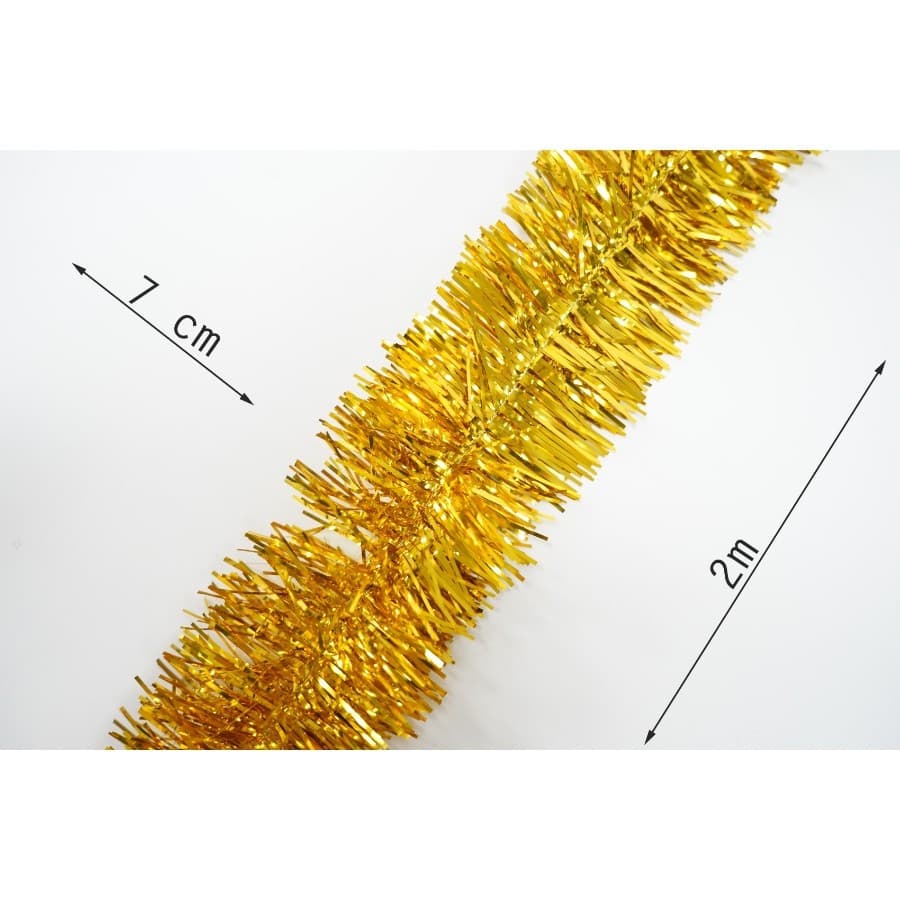 Beteala Craciun, 2 m x 7 cm, folie PVC, interior/exterior, aurie 5