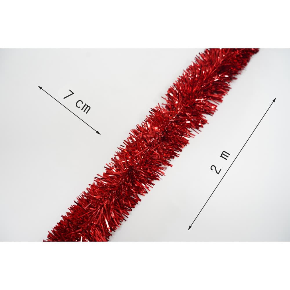 Beteala Craciun, 2 m x 7 cm, folie PVC, interior/exterior, rosie 4