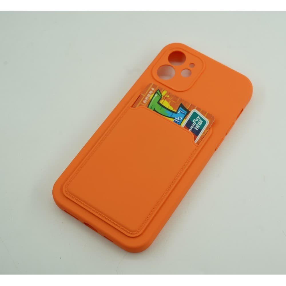 Husa Apple iPhone 12 Pro, Card Case, suport pentru carduri/cartele, portocalie 2