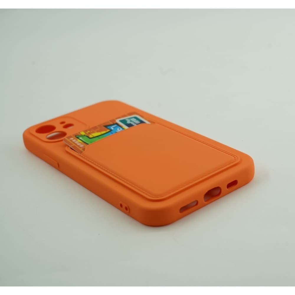 Husa Apple iPhone 12 Pro, Card Case, suport pentru carduri/cartele, portocalie 4